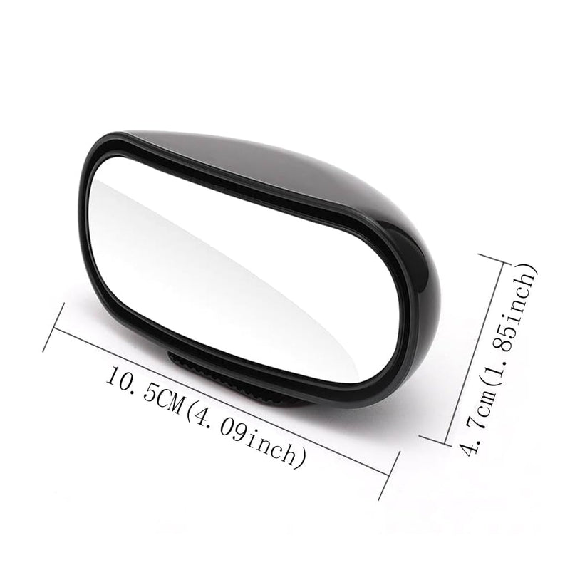 Blind Spot Car Mirror Rectangular, Blind Spot Car Rearview Stick on Mirror, Adjustable Blindspot Convex Wide Angle Side Rearview Mirror for Cars Trucks SUV Black 1 Piece