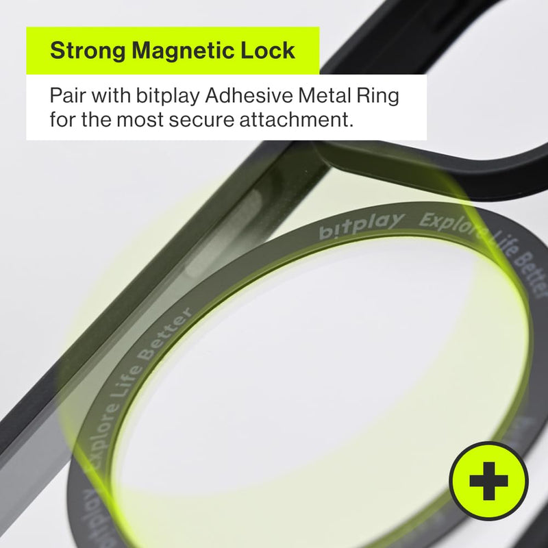 bitplay Magnetic Quilted Mini Pouch, Magsafe Compatible Phone Pouch, Everyday Carry Card Holder with Key Slot, Adhesive Metal Ring Included, Green