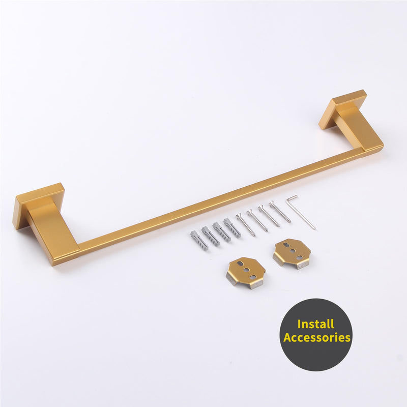 GERZWY 18-Inch Gold Towel Rack, Single Towel Bars for Bathroom, Wall Mounted Stainless Steel Hand Towel Holder JG1901A45-BE