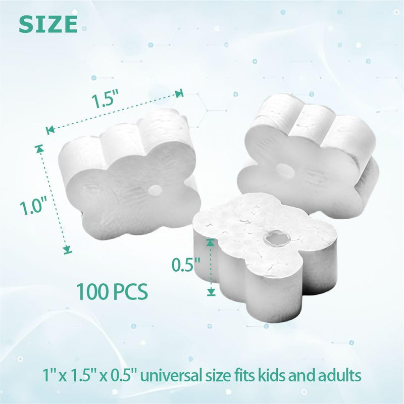 100 Pcs Disposable Dental Bite Blocks Mouth Props Opener, Teeth Clenching Supporter for Kids and Adults, EPP Foam Material