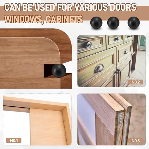 WinnerWhy 1000 Pcs Raised Panel Cabinet Door Spacers for 1/4" Groove Black Rubber Ball Stabilizers Round Rubber Spacers for Woodworking Cabinet Door Making Tools
