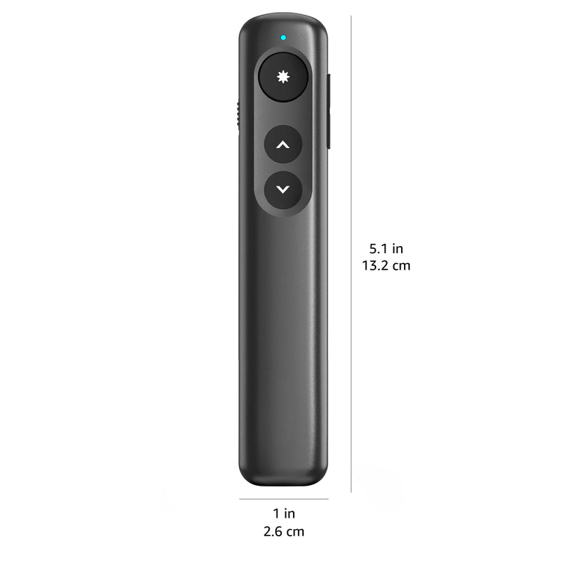 Amazon Basics Wireless Presenter, Red Laser, 2.4GHz, Battery Operated, Hyperlink