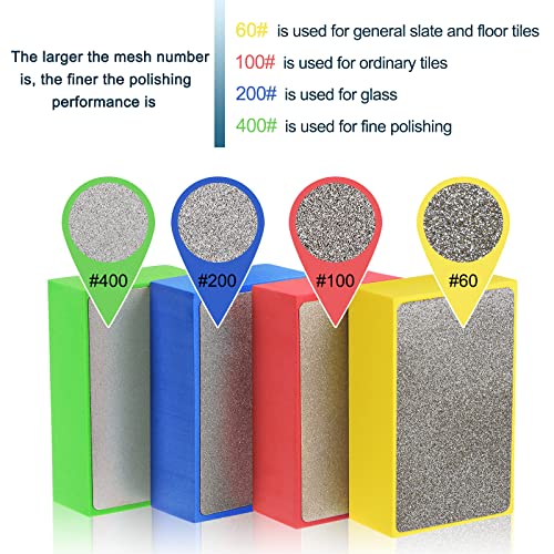 HARFINGTON 2Set(8pcs) Diamond Polishing Pad 60# 100# 200# 400# Grits