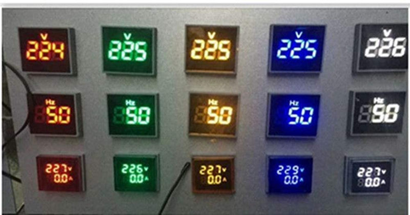 3pcs Digital Display AC Current Indicator, 22mm Square Head LED Current Tester 0~100A Ammeter Monitor Green red Yellow Ammeter, A