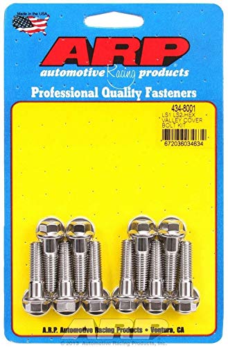 ARP 434-8001 6-Point Stainless Steel Valley Cover Bolt Kit for Chevy LS1/LS2