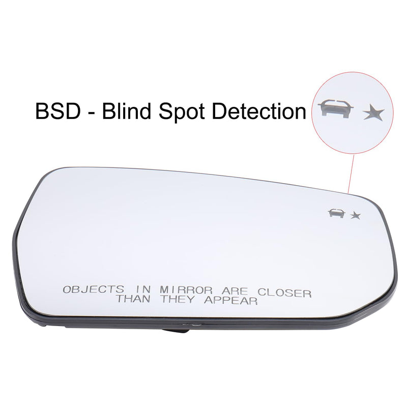 Passenger Side Mirror Replacement for 2016-2024 Chevy Malibu Hybrid, L, LS, LT, Premier RS with BSD Heated Right Side View Mirror Replacement Glass w/o Auto Dimming Passenger Side