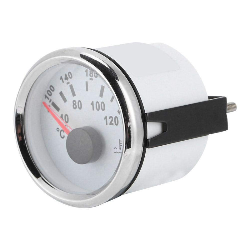 FastUU Electric Water Temperature Gauge, 40-120 ℃ Waterproof Boat Water Temp Gauge, 52mm/2in Marine Engine Water Temp Meter for Boat, RV, Car, Truck, Generator (White Dial)