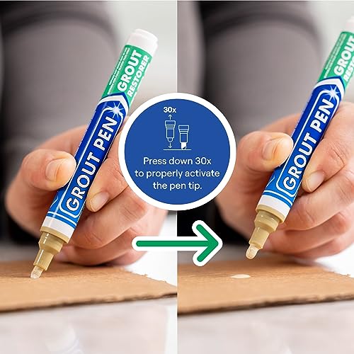 Grout Pen Beige Tile Grout Paint Marker Restorer - Narrow 5mm Tip (7mL) Narrow Tip