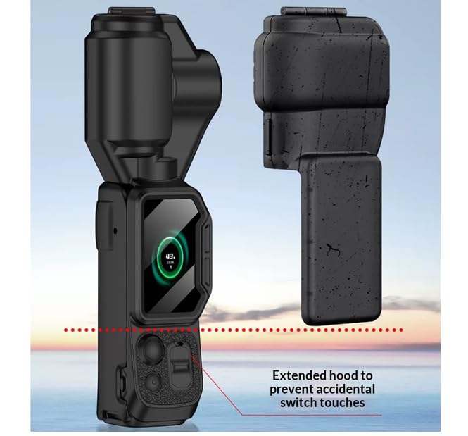 Coyktonty Gimbal Screen Protective Cover/Lens Cap Hard Case for Insta360 Luna Ultra Accessories, Magnetic flip cover design with lanyard, dustproof and shockproof (Black) Black