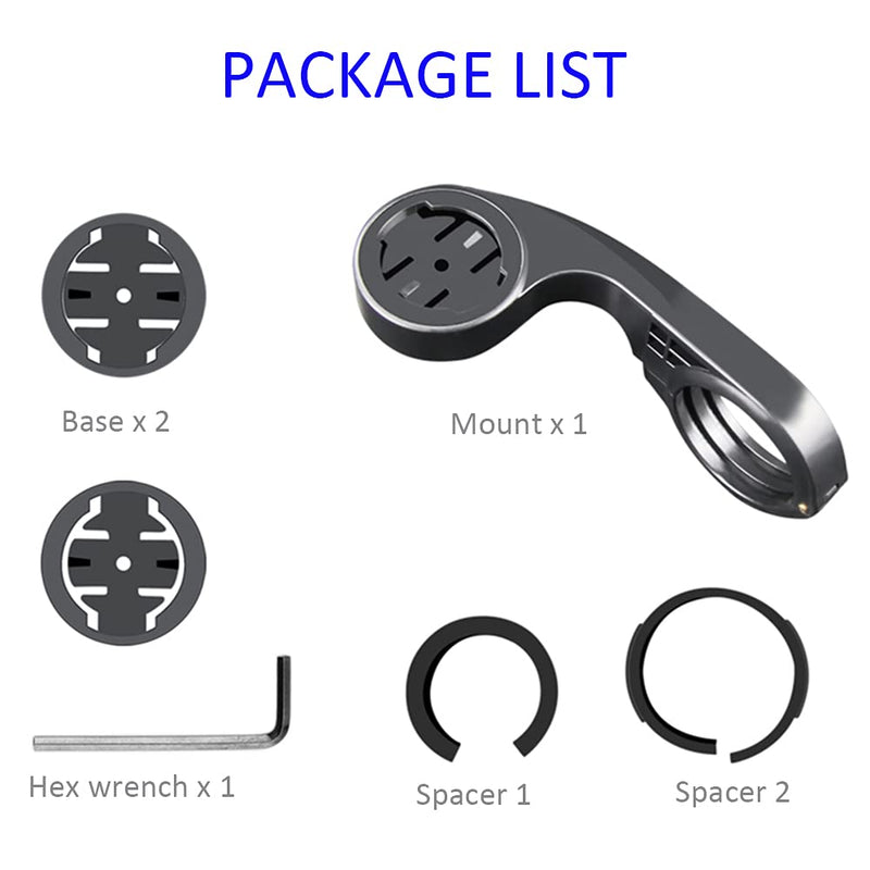 Bike Computer Mount, Out Front Road Computer Mount Bracket, Made of PC and TPU Material, in 2 Minutes with Wrench, for Most Cycle Handlebars 22.2-31.8mm Diameter
