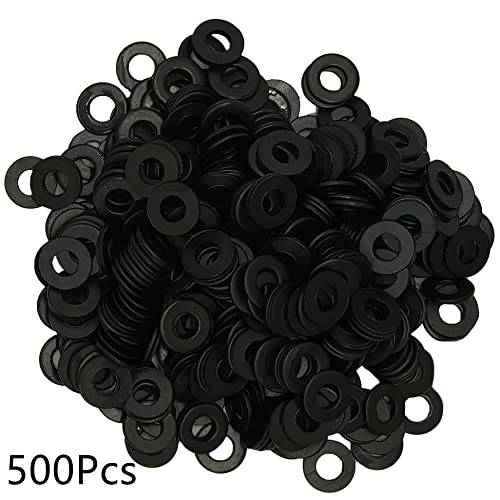 M4 Carbon Steel Flat Washer, Black Oxidized Alloy Steel, 4.8 Grade Metal Flat Washer, 4mm ID, 9mm OD, 0.8mm Thickness, 500Pcs M4*9*0.8