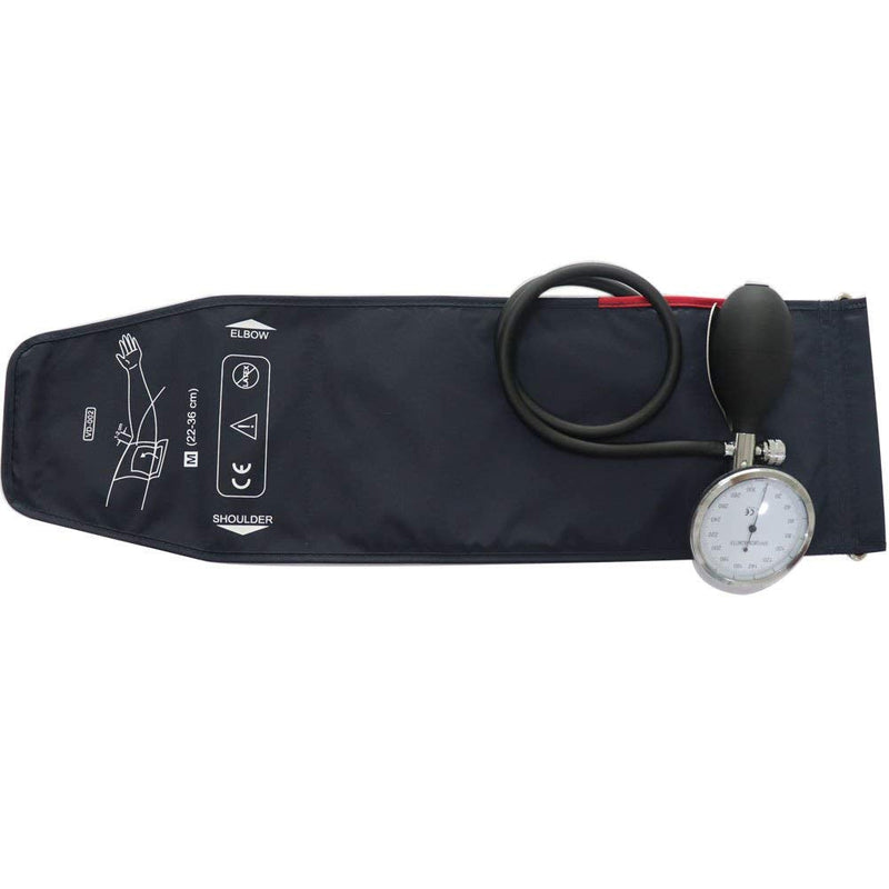 Manual Blood Pressure Cuff, Single Tube Cuff with Pressure Gauge and Inflation Bulb (Adult)