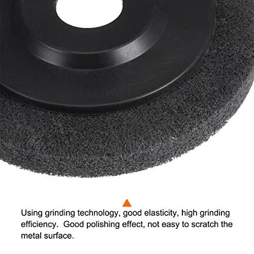 HARFINGTON 5pcs Nylon Fiber Polishing Wheel 4.5" x 7/8" Abrasive Wheels Sanding Buffing Disc 320 Grit 7P Non Woven Abrasive Flap disc Grinding Polishing Wheel for Angle Grinders, Gray