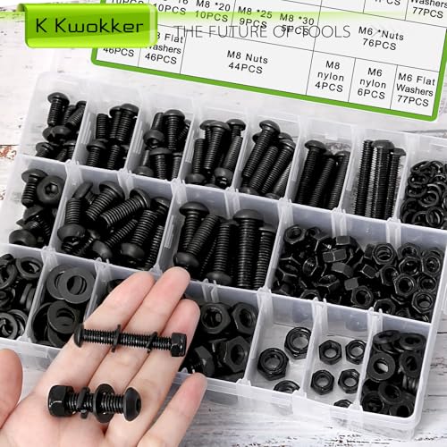 500Pcs M6 M8 Button Head Hex Socket Metric Screws Assortment Kit H. M6 M8