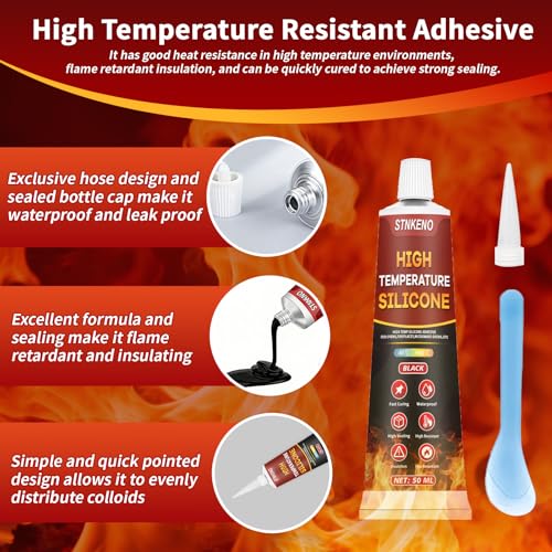 High Temperature Glue, 3.53 Oz Heat Resistant Silicone Adhesive