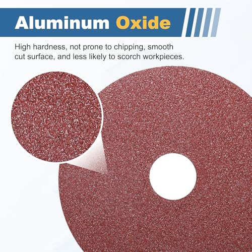 25Pcs Aluminum Oxide Resin Fiber Sanding Discs 4.5" x 7/8" 60 Grits 25