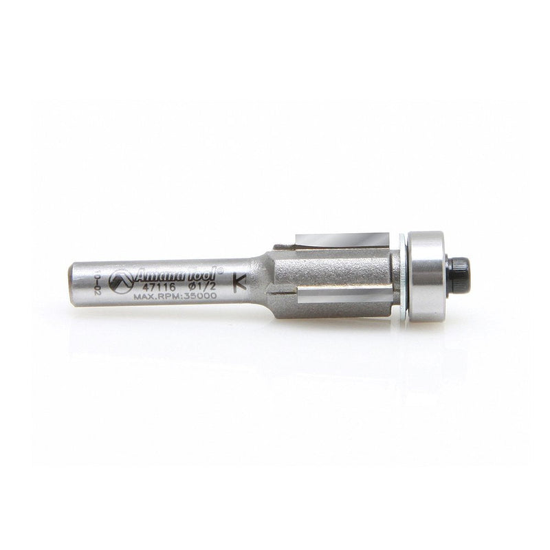 Amana Tool - 47116 Carbide Tipped Flush Trim 1/2 Dia x 1/2 x 1/4" Shank 3-Flute