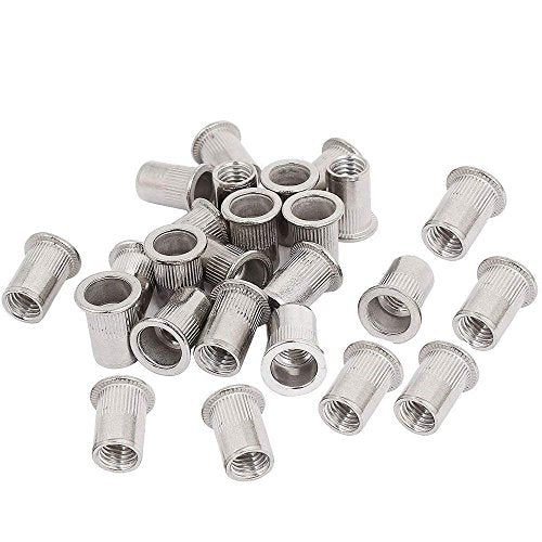 M8 8mm Flat Head Aluminum Rivet Nut Blind Insert Nut Pack of 100