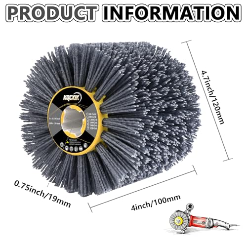 4.7" x 4" Surface Conditioning Tool Drum, 60 Grit Nylon Abrasive Wheel