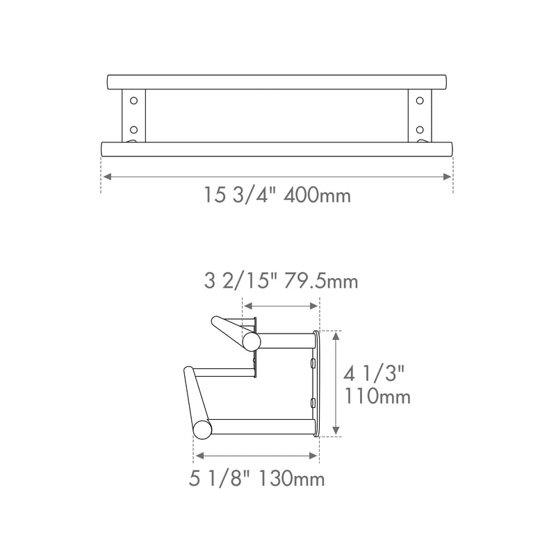 BAGNOLUX Double Towel Bar, SUS304 Towel Racks for Bathroom Wall Mounted 2-Tiers Ladder Towel Rails, Space Saving Bathroom Towel Holder Shelves Rack, Long Towel Hanger (16“-Round-Matte Black) 16“-round-matte Black