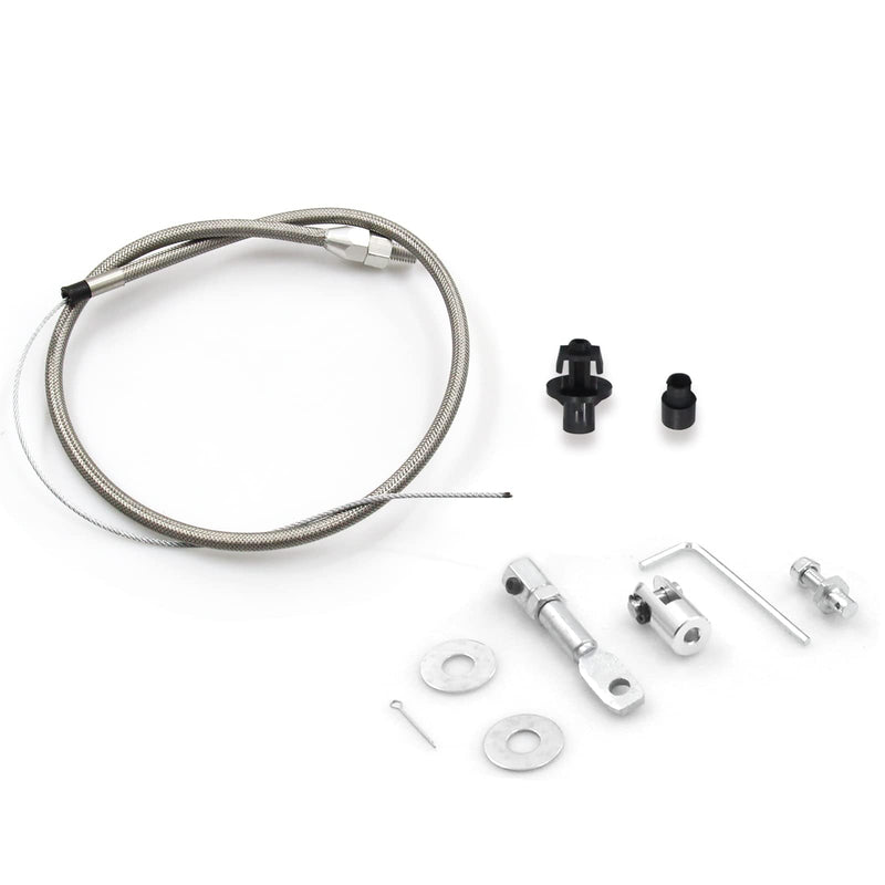 5657 Stainless Adjustable Steel Braided Throttle Cable Kit. 36" in Cable 24" Sleeve