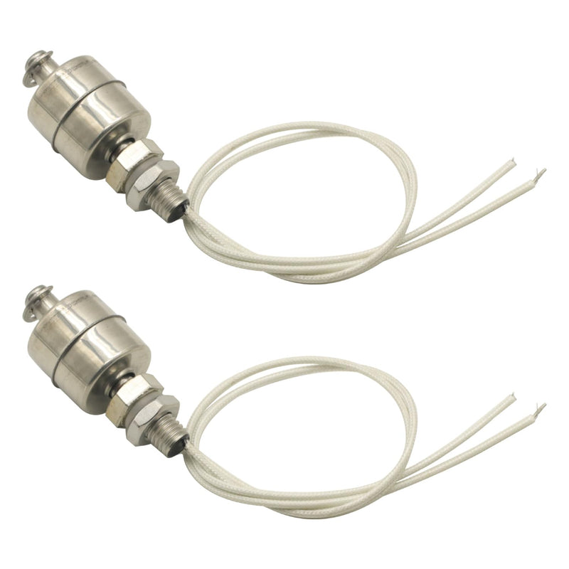 2Pcs Stainless Steel 45mm Float Switch Indicator Vertical Water Level Sensor Normally Closed Float Switch for Tank Pool
