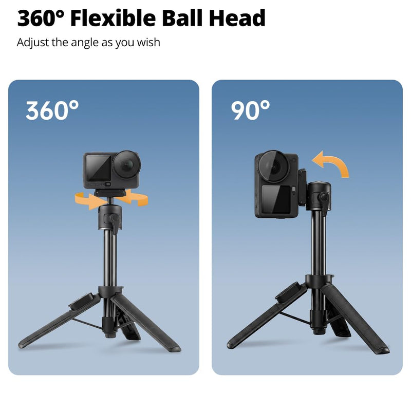 Ambitful Bluetooth Tripod Selfie Stick, Magnetic Mount for DJI Osmo（DT05B | 8-21.4inch in Extendable,2-in-1 Tripod and selfie stick For DJI Osmo Action Cameras,360 ball head, 1.5kg load DT05 DT05B Compact