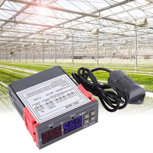 STC-3028 Digital Temperature Controller – Dual Display Thermostat for Refrigeration & Heating Equipment, 0-100℃ Range with Integrated Sensor(12V) 12V