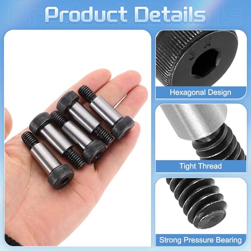 uxcell Alloy Steel Hexagon Socket Head Shoulder Screws Bolts, 1" Shoulder Length, 1/2" Shoulder Dia, 3/8-16 UNC Thread, 10pcs 1" x 1/2" 10
