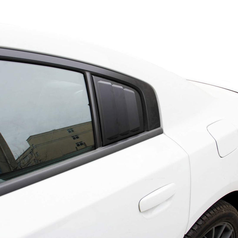 Side Window Louvers Air Vent Scoop Shades Cover Blinds ABS for Dodge Charger 2011-2021 (black) black