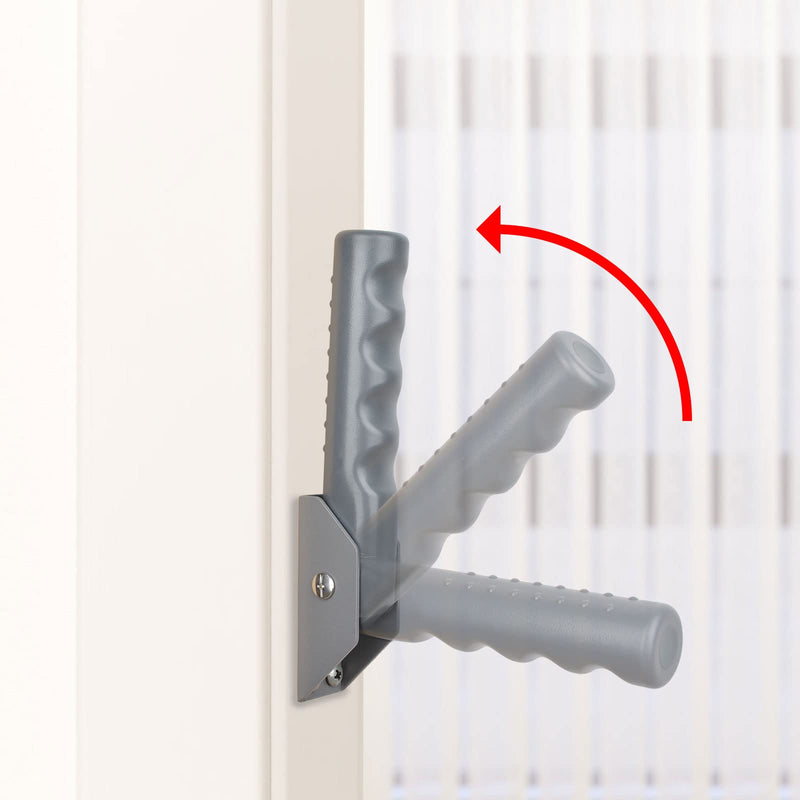 iGuerburn Doorway Flip Assist Handle, Door Assistant Support Grip Handle, Doorway Stair Assist Grab Bar for Elderly or People Who with Balance Issues - Supports Up to 300 Pounds (Grey) Gray