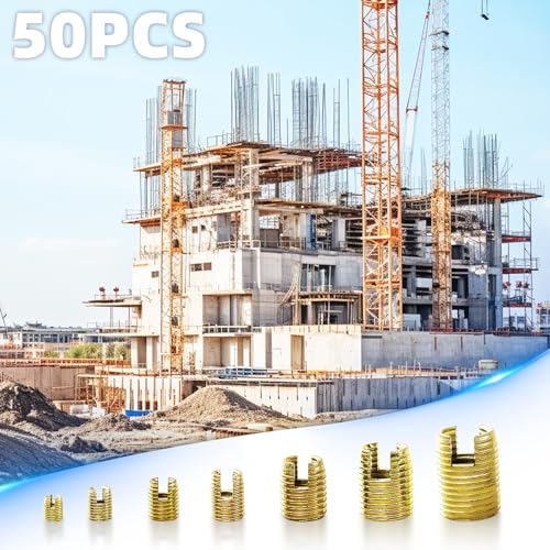50Pcs Self Tapping Thread Insert Set M3-M12 Stainless Steel Inner Thread