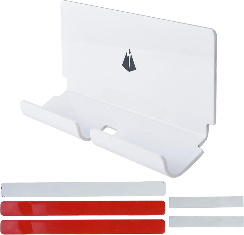 TXEsign Adhesive Wall Phone Tablet Holder Mount Stand for Tablet Smartphones eReader Wall Holder Mount Shelf (White) Tablet Holder (White)