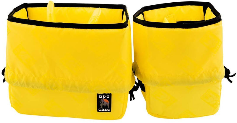 Cubeze Duo (ACQB 41) Flexible Padded Storage Bags; Removable & Adjustable Padded Inserts; Drawstring Closure; Hi-Vis Yellow Interior; Exterior Pockets for Accessories; Yellow (2 Pack)