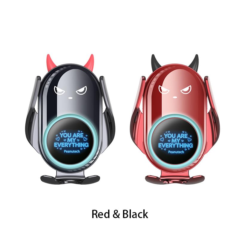 Black Demon Wireless Car Charge Holder, Cute Car Phone Mount Auto Clamp Black Demon