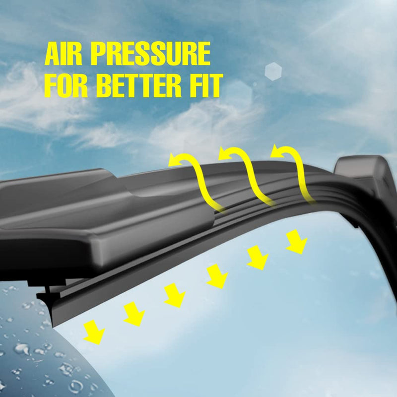 24"+19" Windshield Wiper Blades Replacement For VW Volkswagen Jetta 2011-2023 Passat 2012-2018 CC 2013-2017, Premium All-Season Automotive Replacement Windshield Wiper Blades For My Car-Top Lock 16mm 24''+19''(Top Lock 16mm) Fit for VW