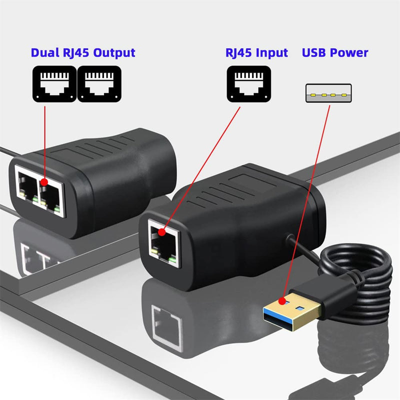 NFHK 100Mbps STP UTP RJ45 8P8C Plug to Dual RJ45 HUB Splitter Network Ethernet Switcher Adapter Single Male to Dual Female