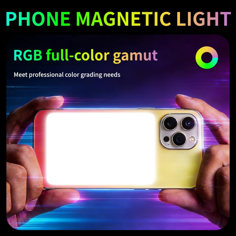 Magnetic Selfie Light for iPhone, Selfies Video Lighting, Clip, Magnetic or Camera Mount, Ideal for TikTok, Zoom, Makeup, Live Streaming