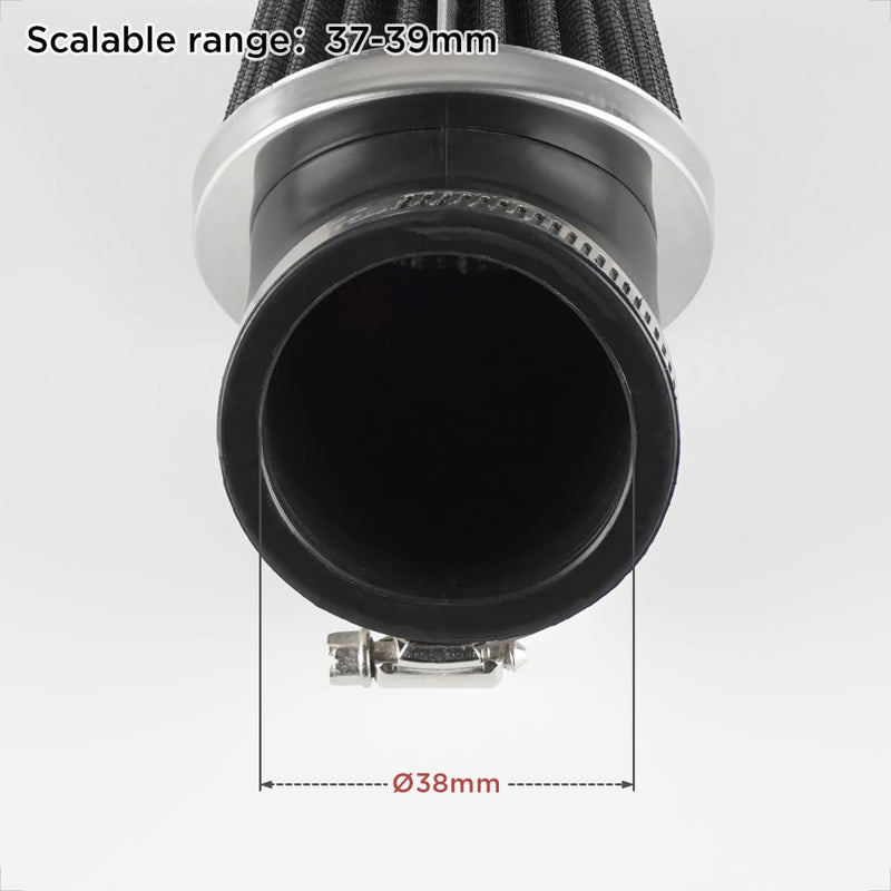 Evermotor 37mm 38mm 39mm Carburetor Cleaner Air Filter Fit in 50cc 70cc 90cc 110cc 125cc 150cc Mini Bike,Dirt Bike,GY6,Moped,ATV,SSR,TTR 37/38/39mm Black