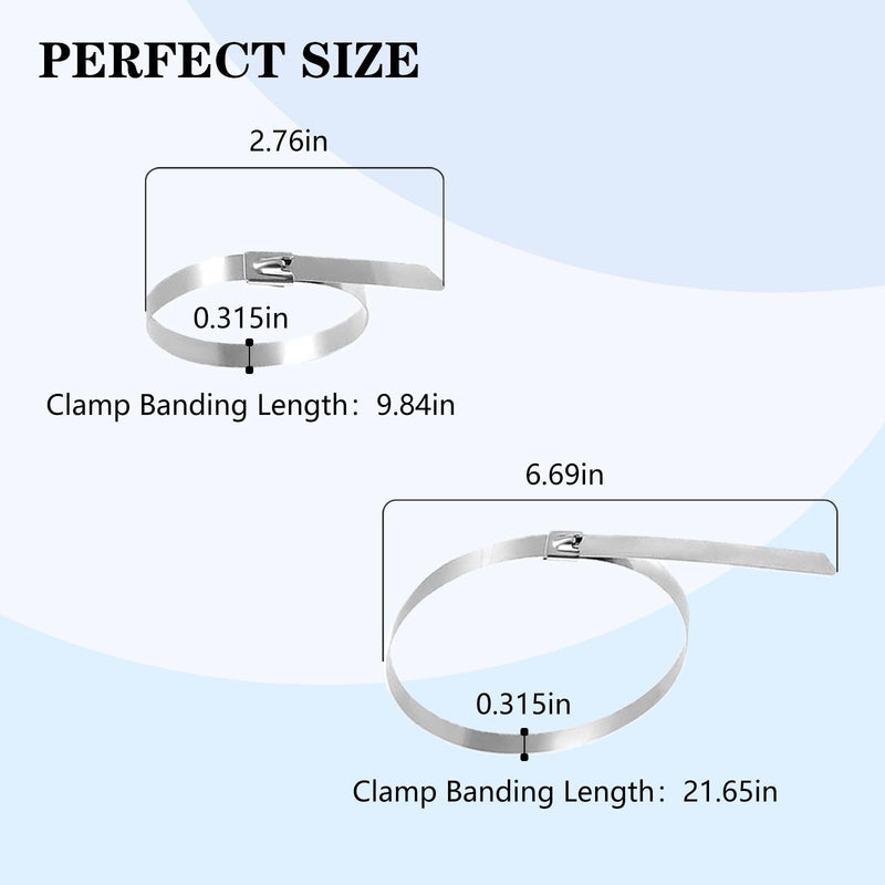 16Pcs CV Boot Clamp Stainless Steel Universal Adjustable AXLE CV Joint Boot Crimp Clamp Kit Stainless Steel Drive Shaft (8pcs Small+ 8pcs Large)
