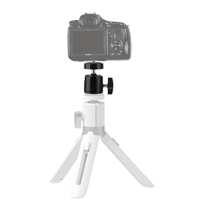 Daniob 4-Pack Mini Ball Head, Tripod Head with 1/4" hot Shoe, 360° Rotatable Ball Head Camera Mount Adapter, with Tripods, Light Bracket, SLR Cameras