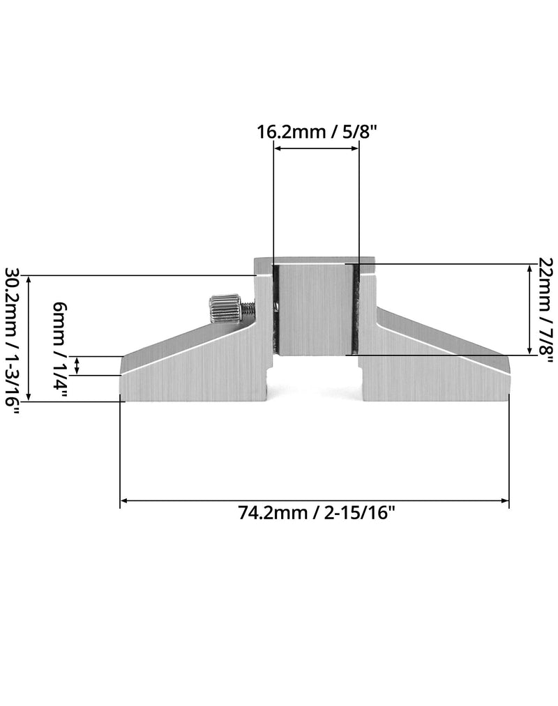 QWORK 2 Pack Caliper Depth Base Carbon Steel T-Bar Attachment for Dial/Digital/Vernier Calipers 4", 6", 8", 12"