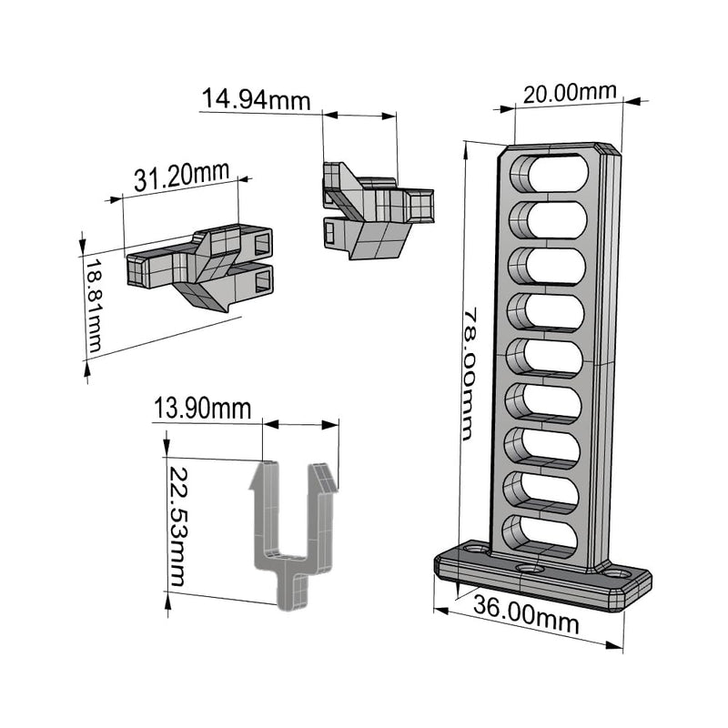 Universal Under Desk Mount for Power Brick Holder Docking Station Mount Power Strip