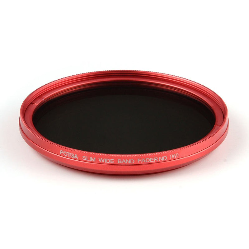 FocusFoto Fotga 49mm Ultra Slim Variable Fader ND2-ND400 Neutral Density ND Filter Adjustable ND2 ND4 ND8 ND16 ND32 ND100 to ND400 for Canon Nikon DSLR Camera Lens with Red Frame Ring