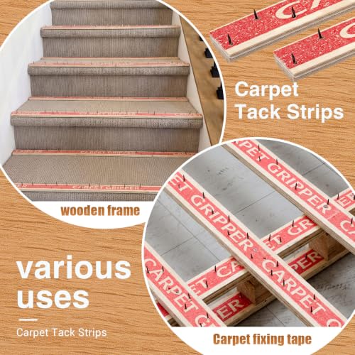 Wesiti 20 Pcs Carpet Tack Strips with Nails Plywood Nailing Strip for Carpet Tufting Tack Strips for Subfloor Stairs Rug (0.83 x 15.75 Inches) 0.83 x 15.75 Inches