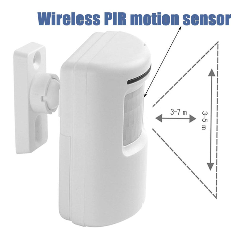Wireless Driveway Alarm Door Chimes, Business Smart Infrared Visitor Doorbell Chime, Indoor Home Security System with 1 Plug-in Receiver and 2 PIR Motion Sensor Detectors Weatherproof(White)
