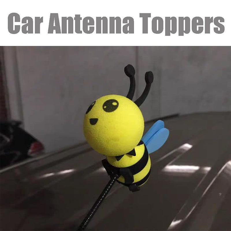 Car Aerial 3 Pcs Car Aerial Toppers Cute Honey Bee Aerial Balls Happy Face Bumble Bee Car Stickers Funny Antenna Hats