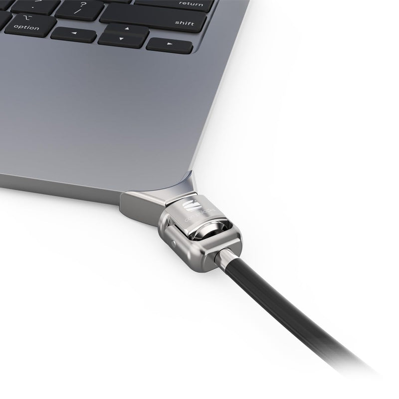 Compulocks Ledge Adapter for MacBook Air 13-inch (M2/M3/M4/M5) (Corner Lock) with Keyed Lock Silver | Secure aluminum MacBook security lock by Compulocks