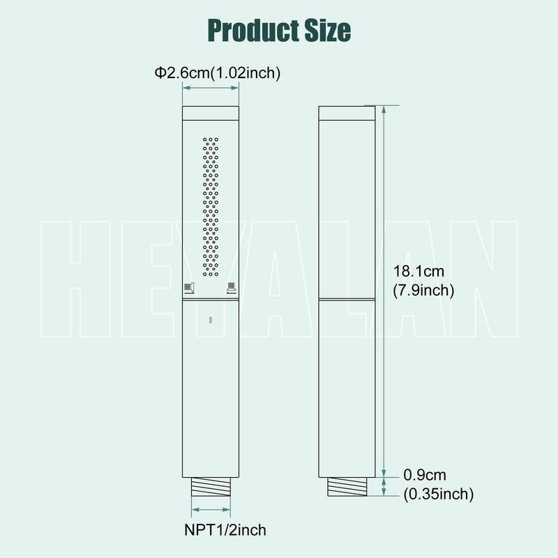 Heyalan Brass 2 in1 Function Handheld Spray Hand Shower High Pressure Handheld Sprinklert Shower Wand with Shower Hose and ABS Hand Shower Holder, Polished Chrome Basic