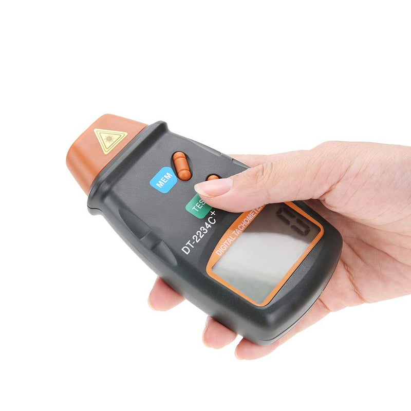 Digital Tachometer, ABS Plastic ‑2234C+ Non- Handheld Digital LCD Photo Tachometer Mini RPM Tester Meter, Clear LCD Display Auto Range Low Battery Indication
